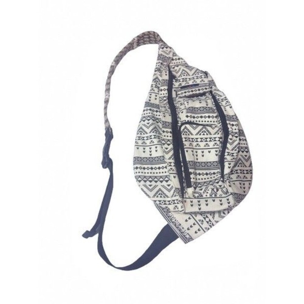 Kavu Crossbody Sling Bag Black & Beige Geometric  Adjustable Strap